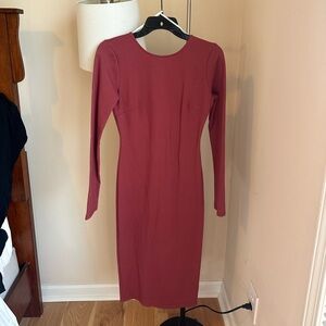 Lulu's Dusty Rose Long Sleeve Dress